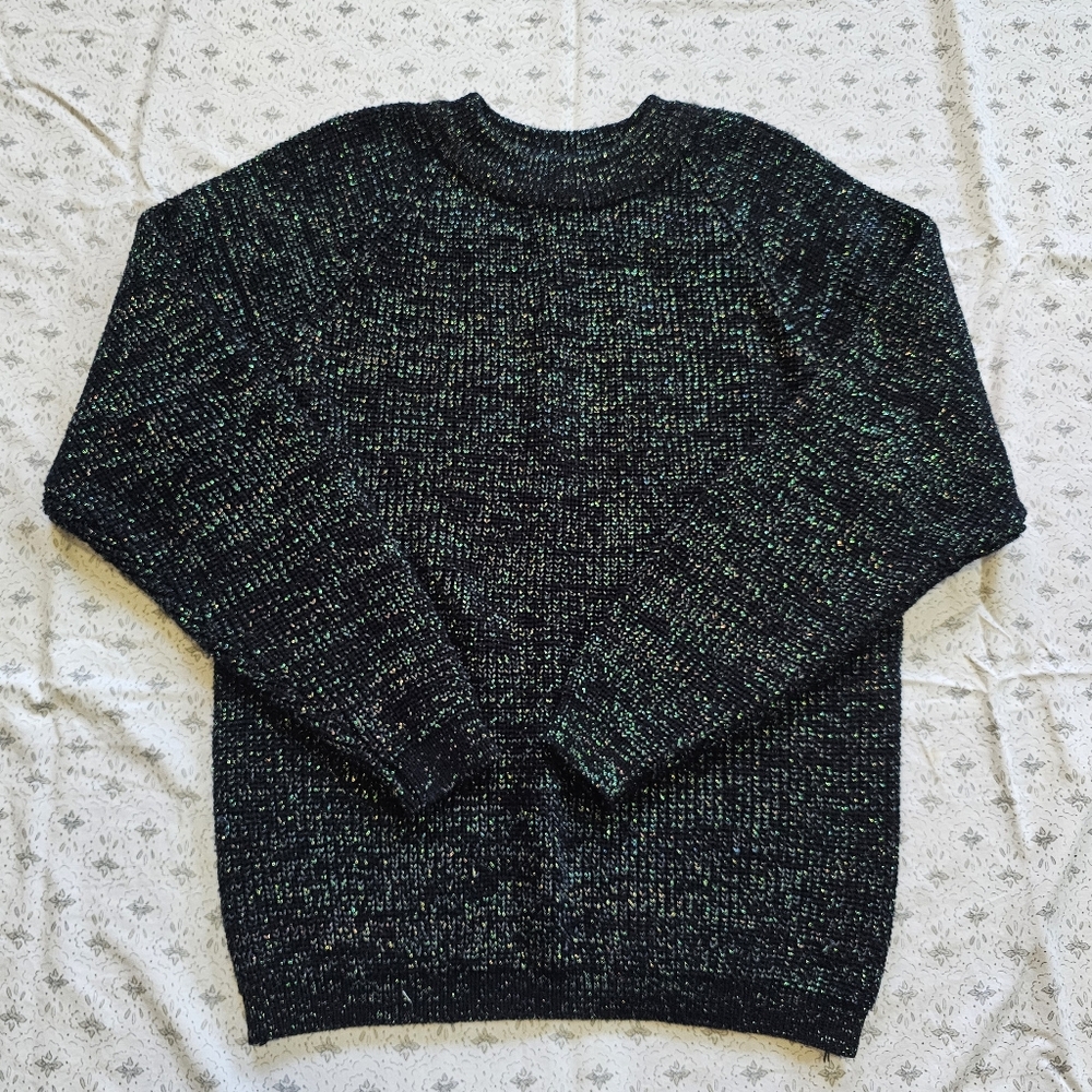 Sam & Max Vintage Metallic Green Shimmer Sweater